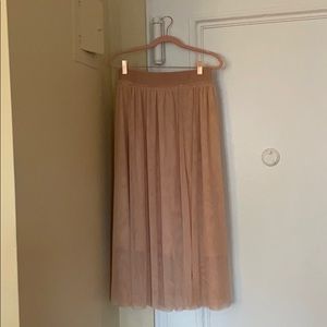 Pink tulle long skirt